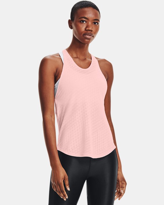 Camiseta sin mangas UA Streaker Runclipse para mujer, Pink, pdpMainDesktop image number 0